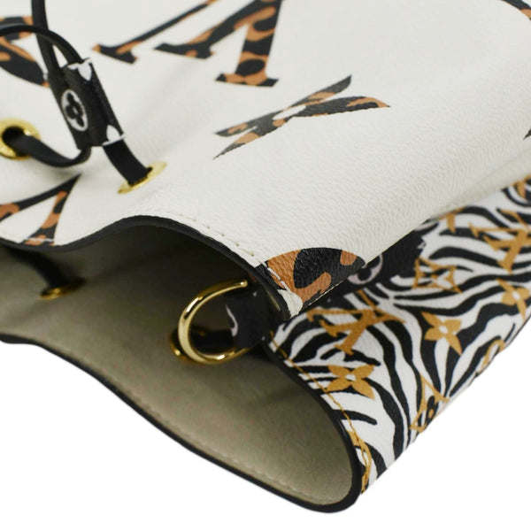 LOUIS VUITTON Neonoe Giant Jungle Canvas Shoulder Bucket Bag Ivory