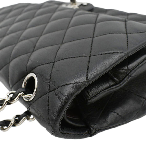 CHANEL Classic Medium Double Flap Quilted Leather Shoulder Bag Black