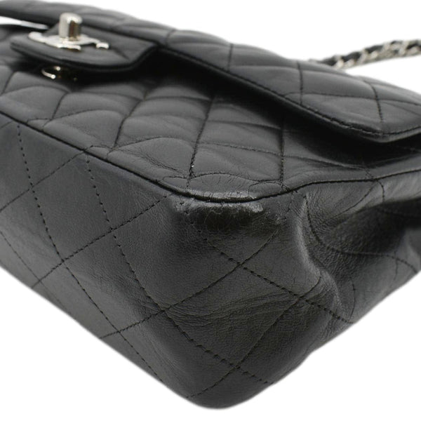 CHANEL Classic Medium Double Flap Quilted Leather Shoulder Bag Black