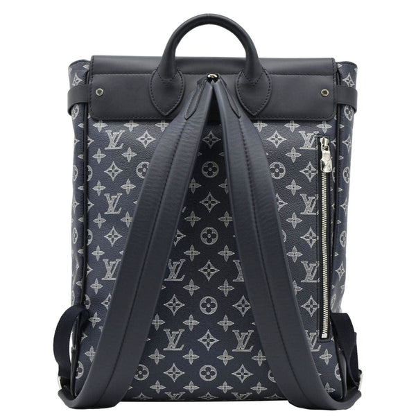 Elegant Louis Vuitton Navy Monogram Steamer Savane Backpack body side look