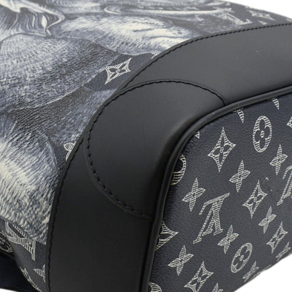 LOUIS VUITTON Steamer Savane Monogram Chapman Canvas Backpack Bag Navy Blue
