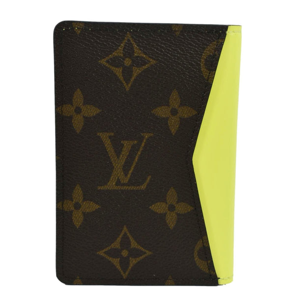 LOUIS VUITTON Pocket Organizer Monogram Canvas Wallet Neon Yellow