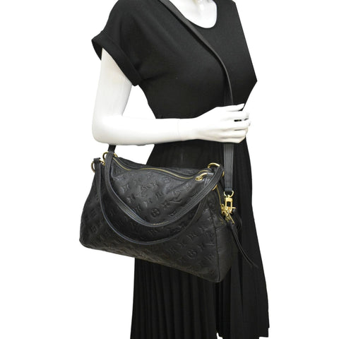 LOUIS VUITTON Ponthieu PM Empreinte Leather Shoulder Bag Black