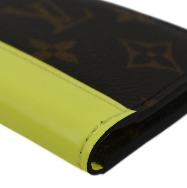 LOUIS VUITTON Pocket Organizer Monogram Canvas Wallet Neon Yellow