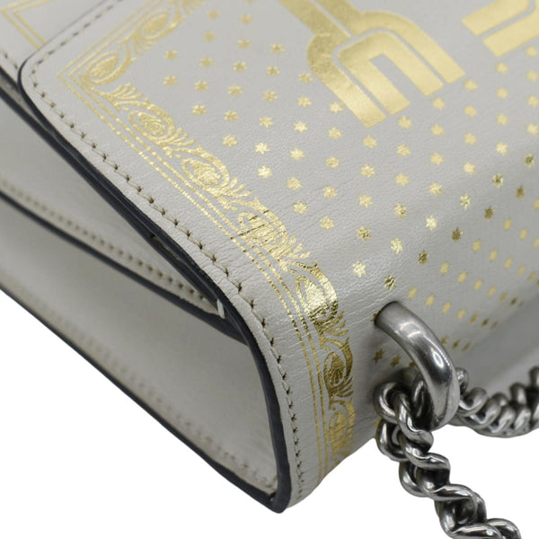 GUCCI X SEGA Dionysus Medium GUCCY Stars Leather Shoulder Bag White 400235