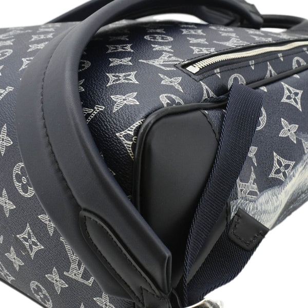 LOUIS VUITTON Steamer Savane Monogram Chapman Canvas Backpack Bag Navy Blue