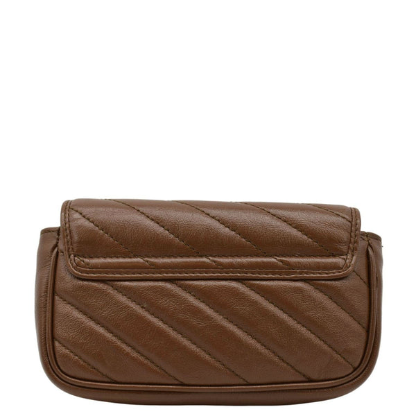 GUCCI GG Marmont Super Mini Matelasse Leather Shoulder Bag Brown 476433