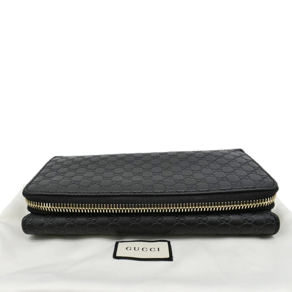 GUCCI Microguccissima Leather Zip Wallet Black 449364