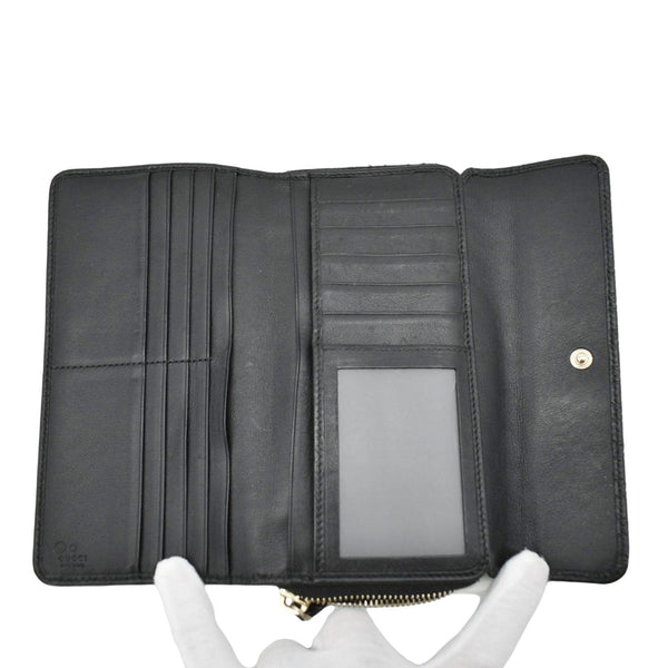 GUCCI Microguccissima Leather Zip Wallet Black 449364