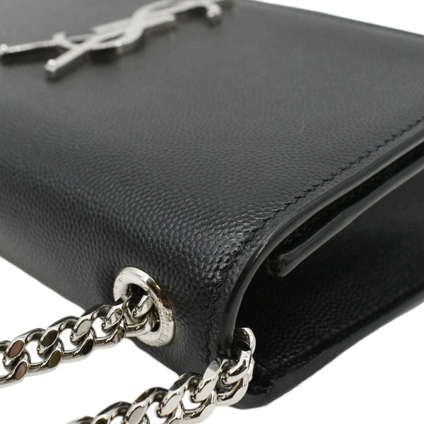 YVES SAINT LAURENT Kate Leather Chain Clutch Crossbody Bag Black