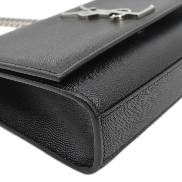 YVES SAINT LAURENT Kate Leather Chain Clutch Crossbody Bag Black