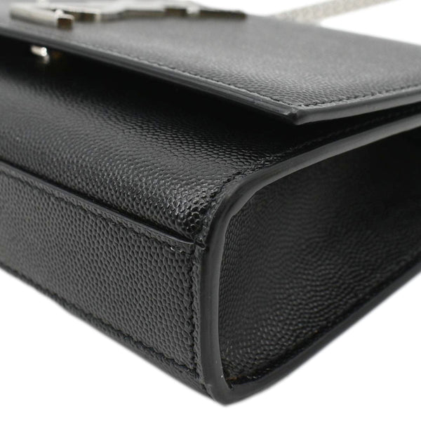 YVES SAINT LAURENT Kate Leather Chain Clutch Crossbody Bag Black