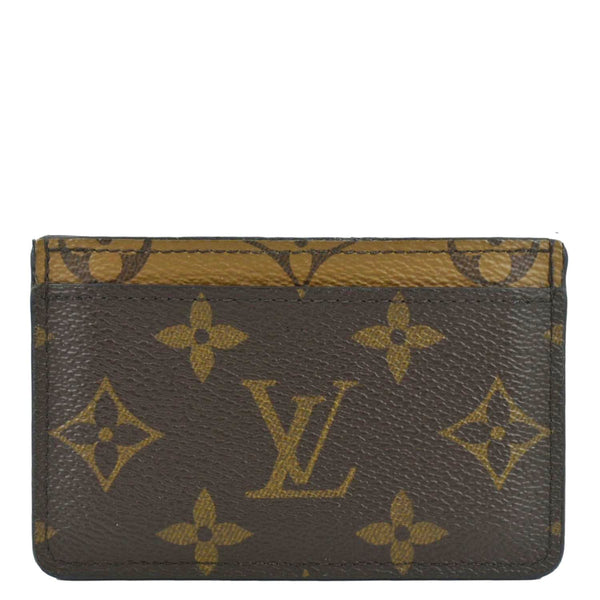 LOUIS VUITTON Monogram Reverse Canvas Card Holder Brown