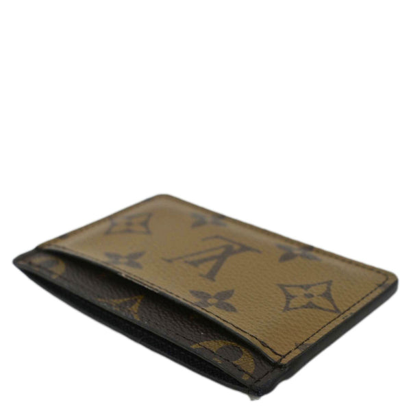 LOUIS VUITTON Monogram Reverse Canvas Card Holder Brown