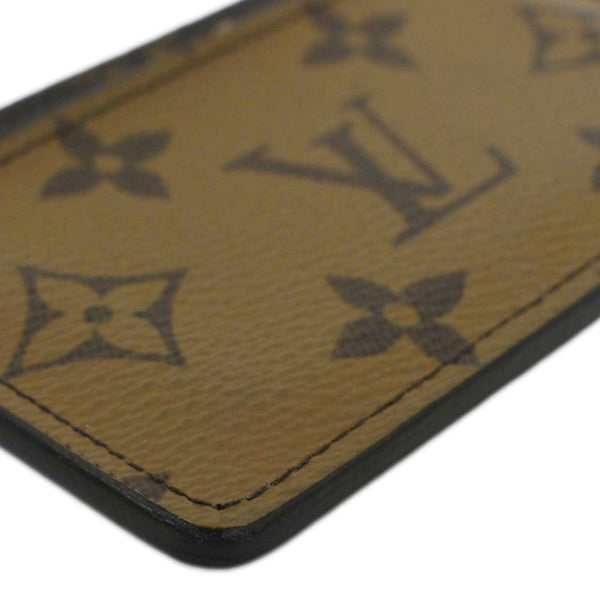 LOUIS VUITTON Monogram Reverse Canvas Card Holder Brown