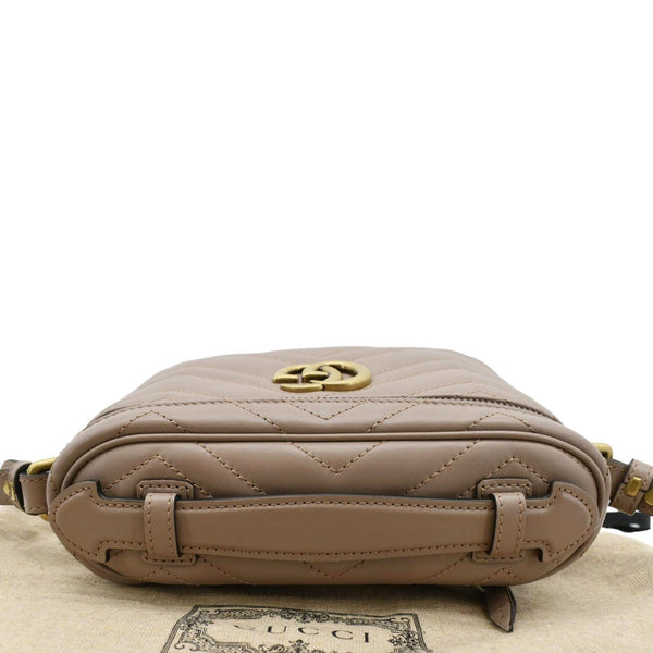 GUCCI GG Marmont Vanity Leather Crossbody Bag Dusty Pink upper look