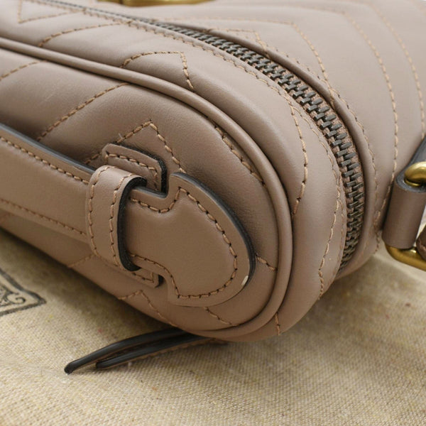 GUCCI GG Marmont Vanity Leather Crossbody Bag Dusty Pink 672253