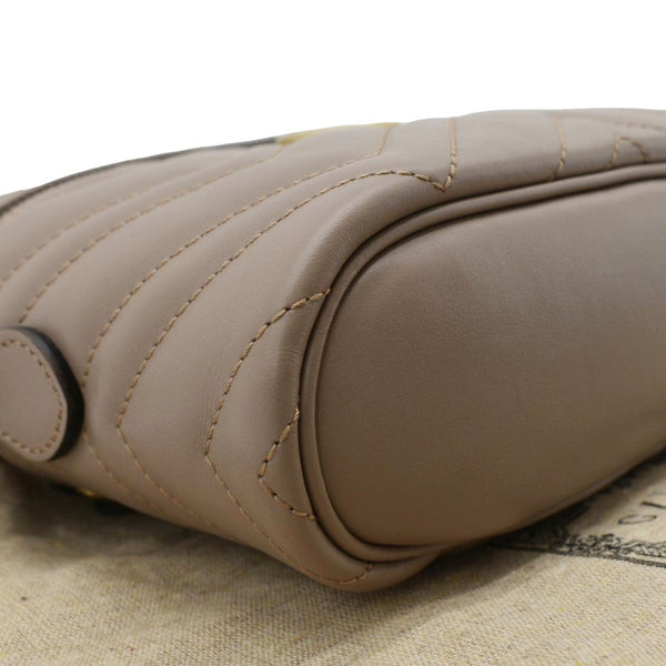 GUCCI GG Marmont Vanity Leather Crossbody Bag Dusty Pink 672253