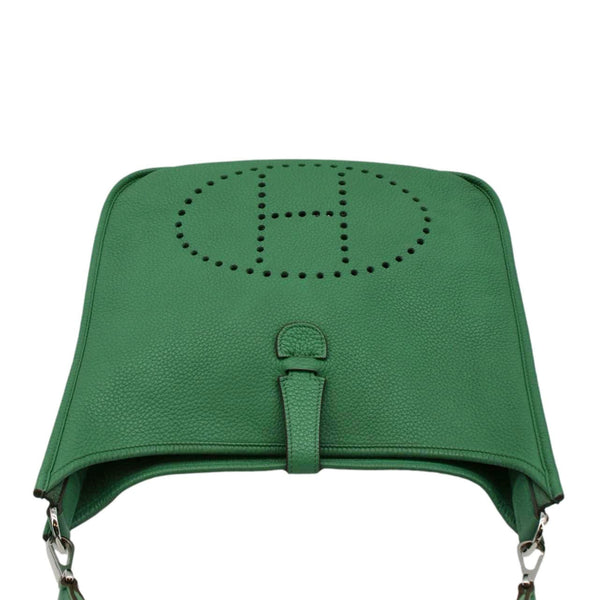 HERMES Evelyne PM II Crossbody Bag Green upper look