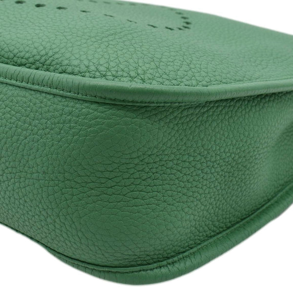 HERMES Evelyne PM III Clemence Leather Crossbody Bag Green