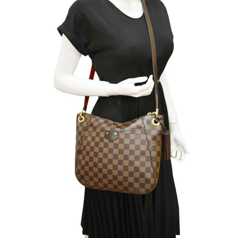 LOUIS VUITTON South Bank Besace Damier Ebene Crossbody Bag Brown dummy look