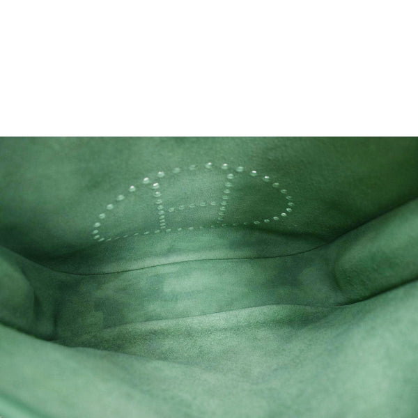 HERMES Evelyne PM III Clemence Leather Crossbody Bag Green