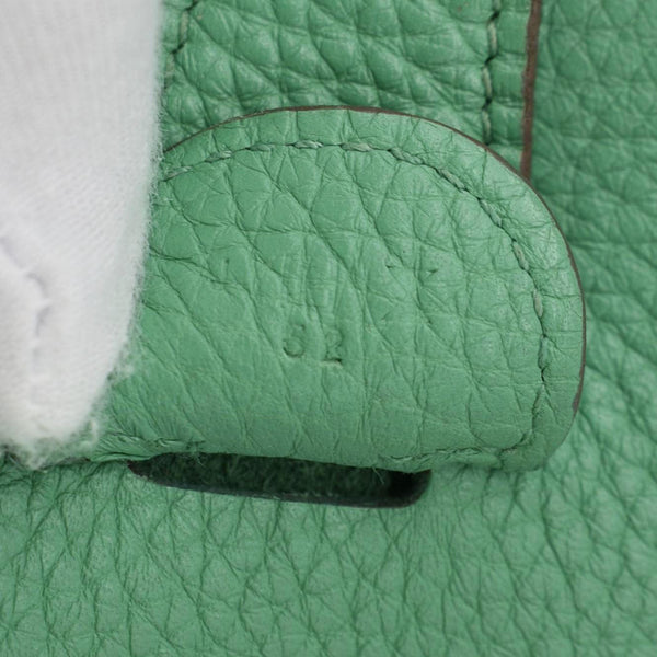 HERMES Evelyne PM III Clemence Leather Crossbody Bag Green
