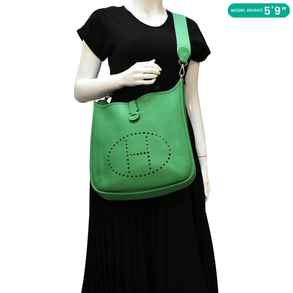 HERMES Evelyne PM II Crossbody Bag Green dummy look