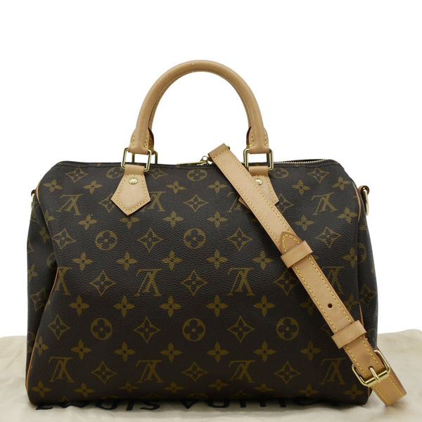 LOUIS VUITTON Speedy 30 Monogram Canvas Satchel Bag Brown