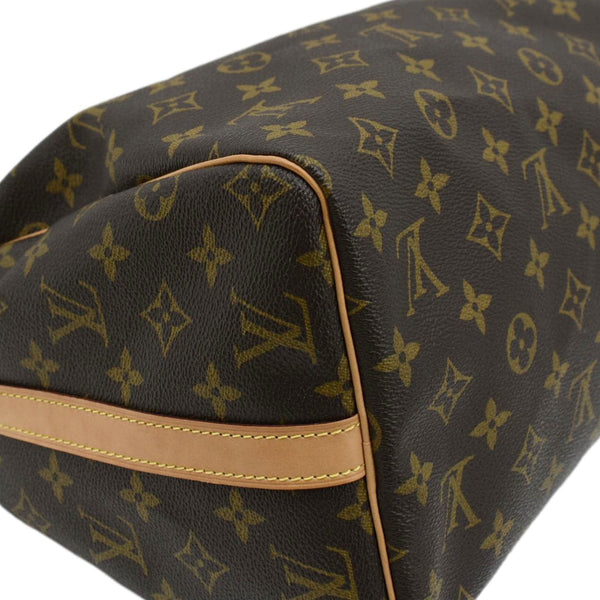 LOUIS VUITTON Speedy 30 Monogram Canvas Satchel Bag Brown