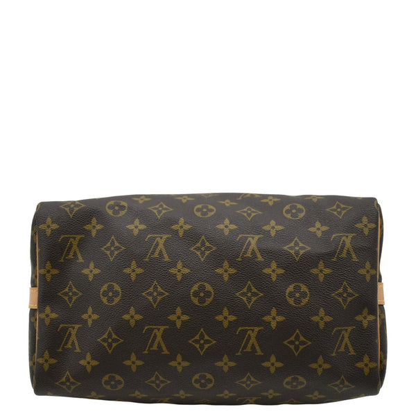 LOUIS VUITTON Speedy 30 Monogram Canvas Satchel Bag Brown