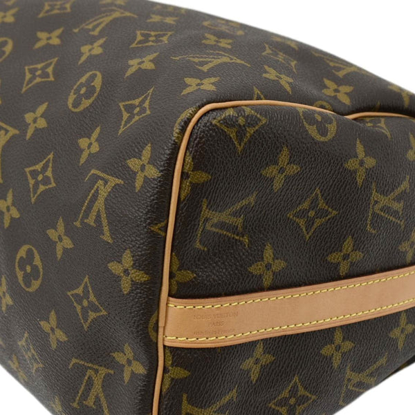 LOUIS VUITTON Speedy 30 Monogram Canvas Satchel Bag Brown