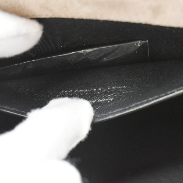 YVES SAINT LAURENT Medium Envelope Matelasse Suede Crossbody Bag Beige