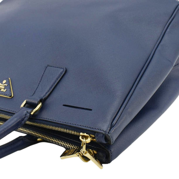 PRADA Galleria Double-Zip Medium Saffiano Leather Tote Bag Blue