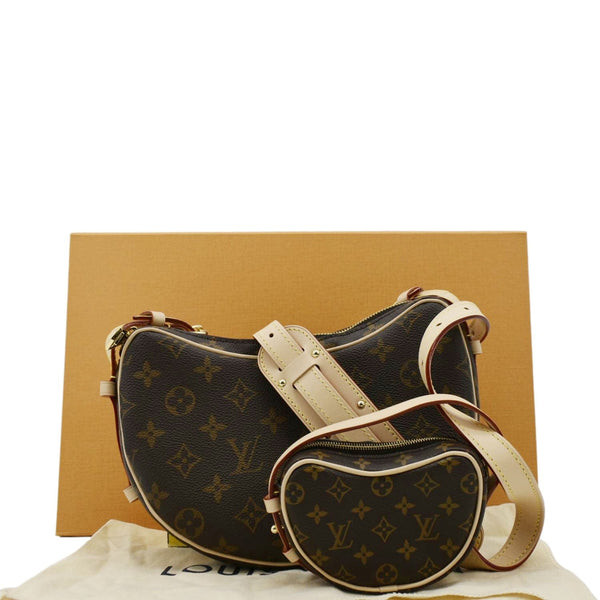 LOUIS VUITTON Croissant MM Monogram Canvas Shoulder Bag Brown