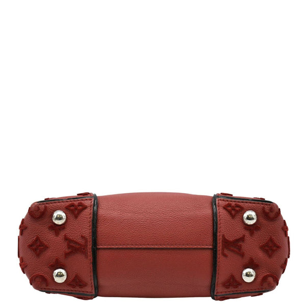 LOUIS VUITTON W BB Tote Monogram Velours Tote Shoulder Bag Red