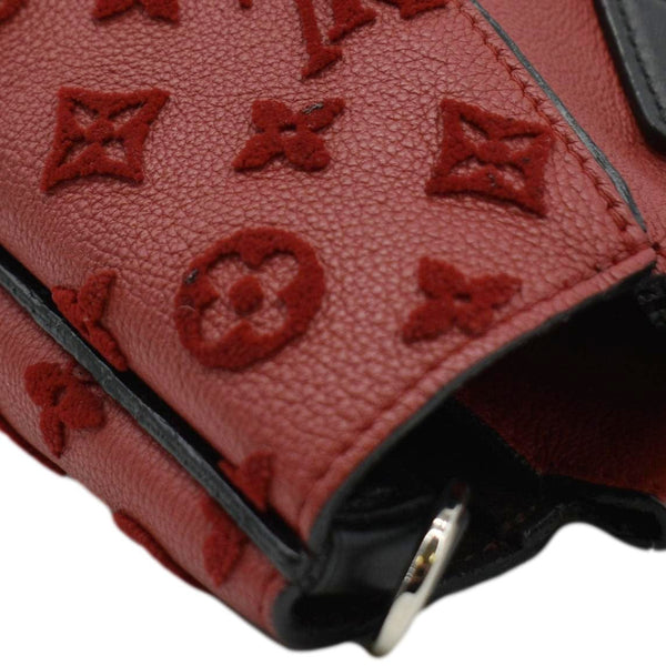 LOUIS VUITTON W BB Tote Monogram Velours Tote Shoulder Bag Red