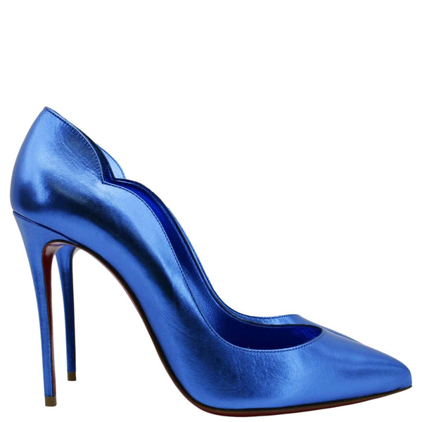 CHRISTIAN LOUBOUTIN So Kate 120 Metallic Leather Shoes Blue EU 39.5