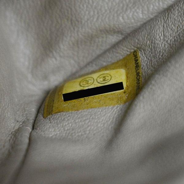 CHANEL Classic Jumbo Double Flap Quilted Leather Shoulder Bag Beige