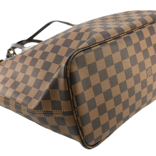 LOUIS VUITTON Neverfull MM Damier Ebene Shoulder Bag Brown