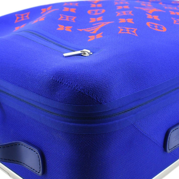 Louis Vuitton Horizon 55 4R Soft Thermoform Knit Rolling Luggage Travel Bag Blue