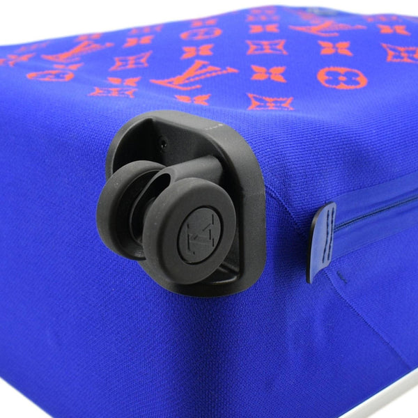 Louis Vuitton Horizon 55 4R Soft Thermoform Knit Rolling Luggage Travel Bag Blue