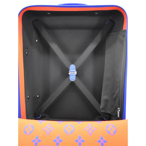 Louis Vuitton Horizon 55 4R Soft Thermoform Knit Rolling Luggage Travel Bag Blue