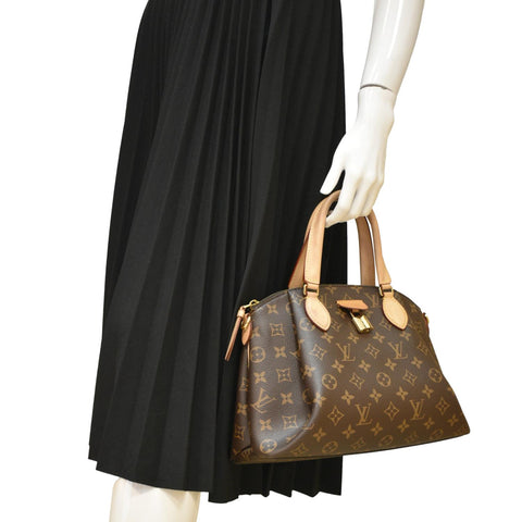LOUIS VUITTON Rivoli PM Monogram Canvas Satchel Bag Brown