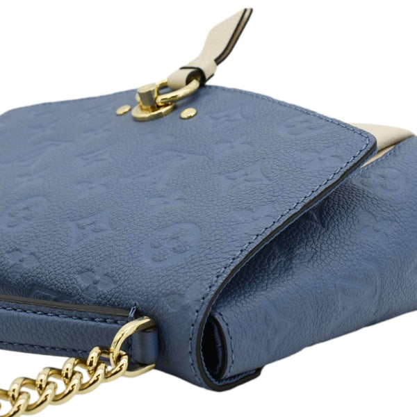 LOUIS VUITTON Blanche BB Monogram Empreinte Leather Shoulder Bag Blue