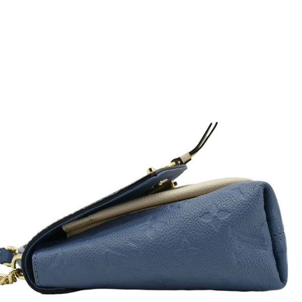 LOUIS VUITTON Blanche BB Monogram Empreinte Leather Shoulder Bag Blue