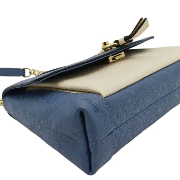 LOUIS VUITTON Blanche BB Monogram Empreinte Leather Shoulder Bag Blue