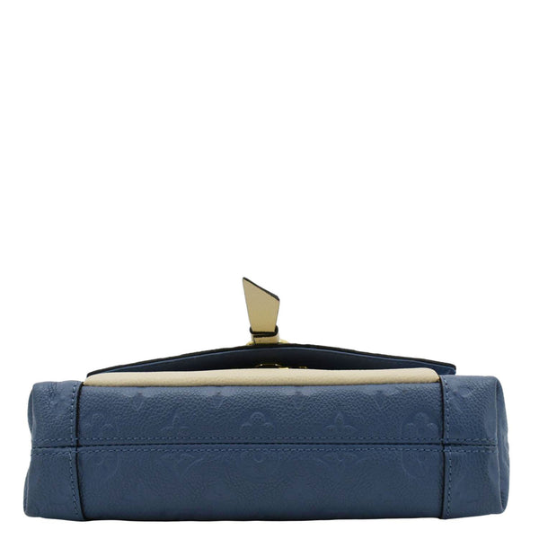 LOUIS VUITTON Blanche BB Monogram Empreinte Leather Shoulder Bag Blue