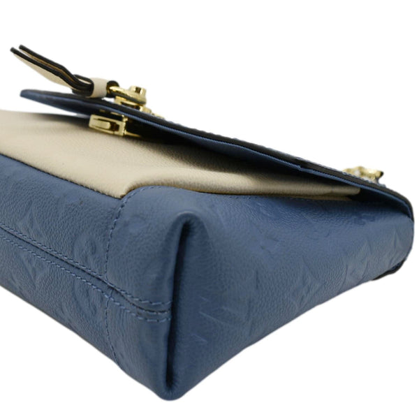 LOUIS VUITTON Blanche BB Monogram Empreinte Leather Shoulder Bag Blue