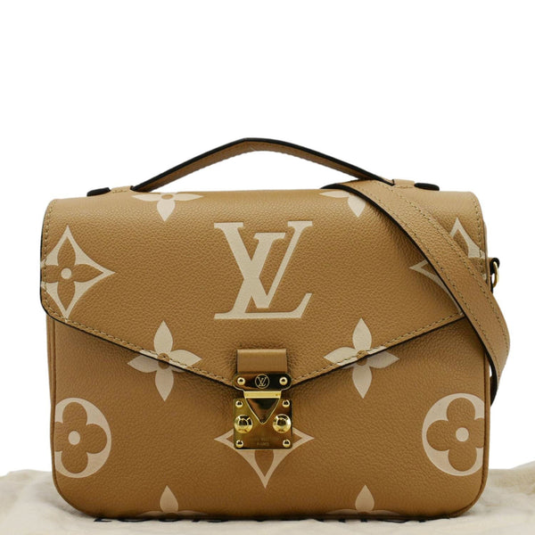 LOUIS VUITTON Metis Pochette Bicolor Monogram Empreinte Leather Crossbody front side look